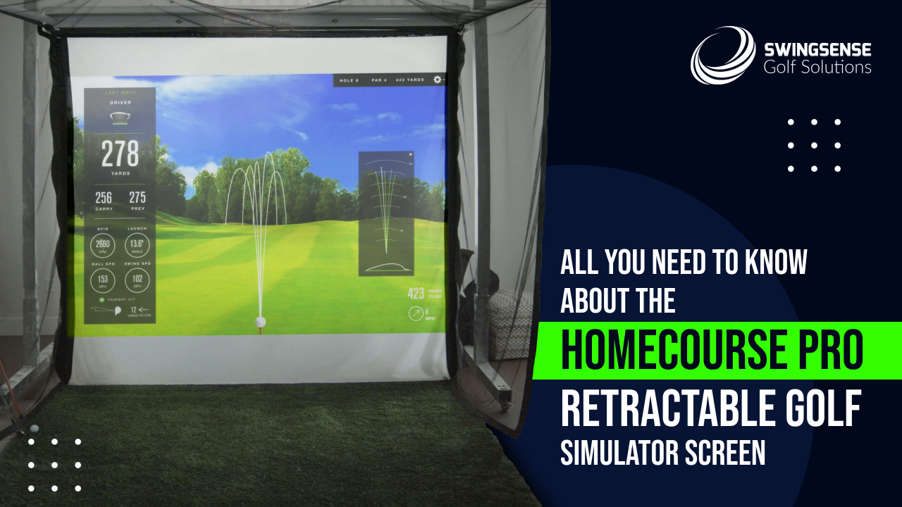 Homecourse Pro Retractable Golf Simulator Screen Swingsense