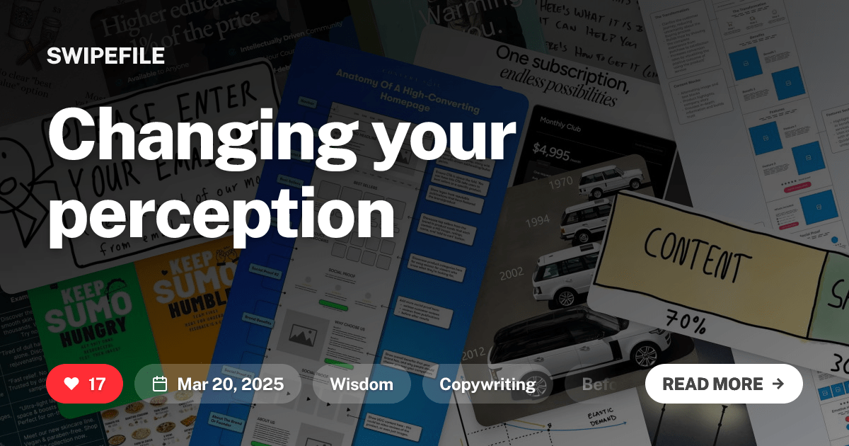 Changing your perception SwipeFile