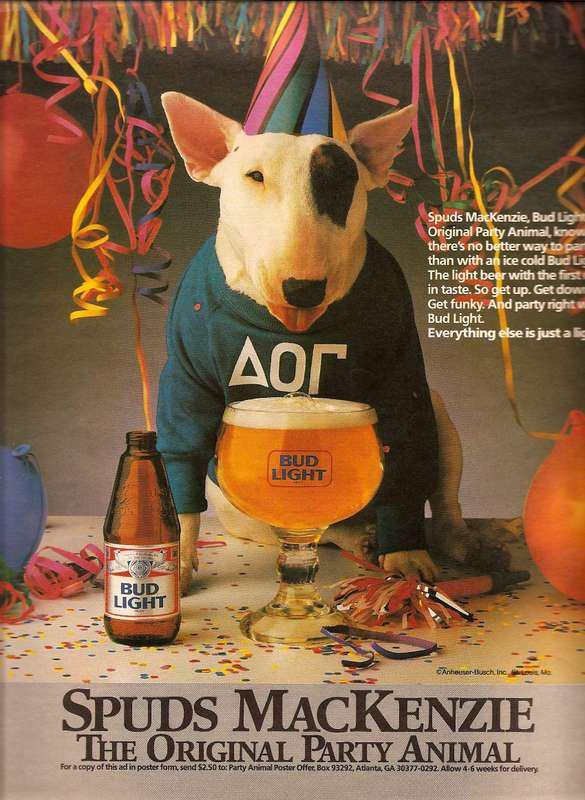 Spuds MacKenzie 1980's Magazine Ad Swipe File