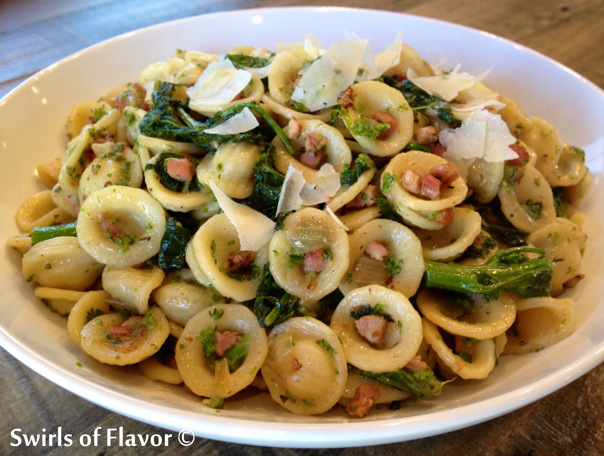 Broccoli Rabe Pancetta Pasta Swirls of Flavor