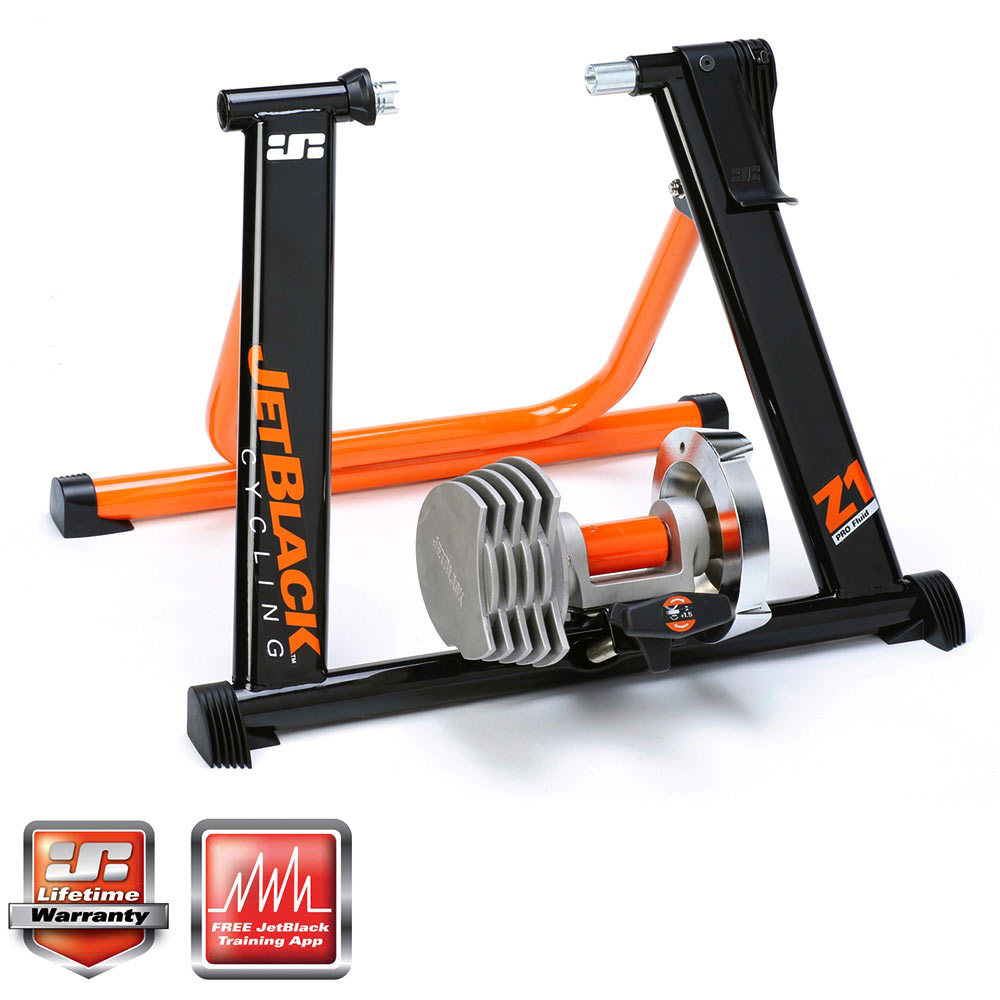 Jet Black Z1 Pro Fluid SQR Trainer + App 2018 Swish Cycles