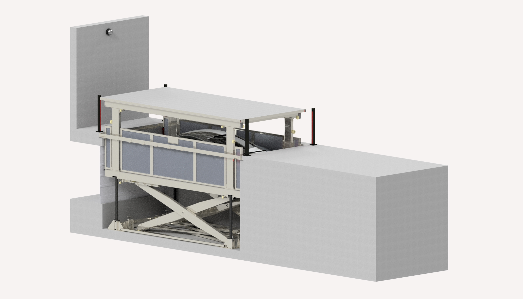 Fahrzeuglift RISER5P Autoaufzug absenkbar Swiss Park