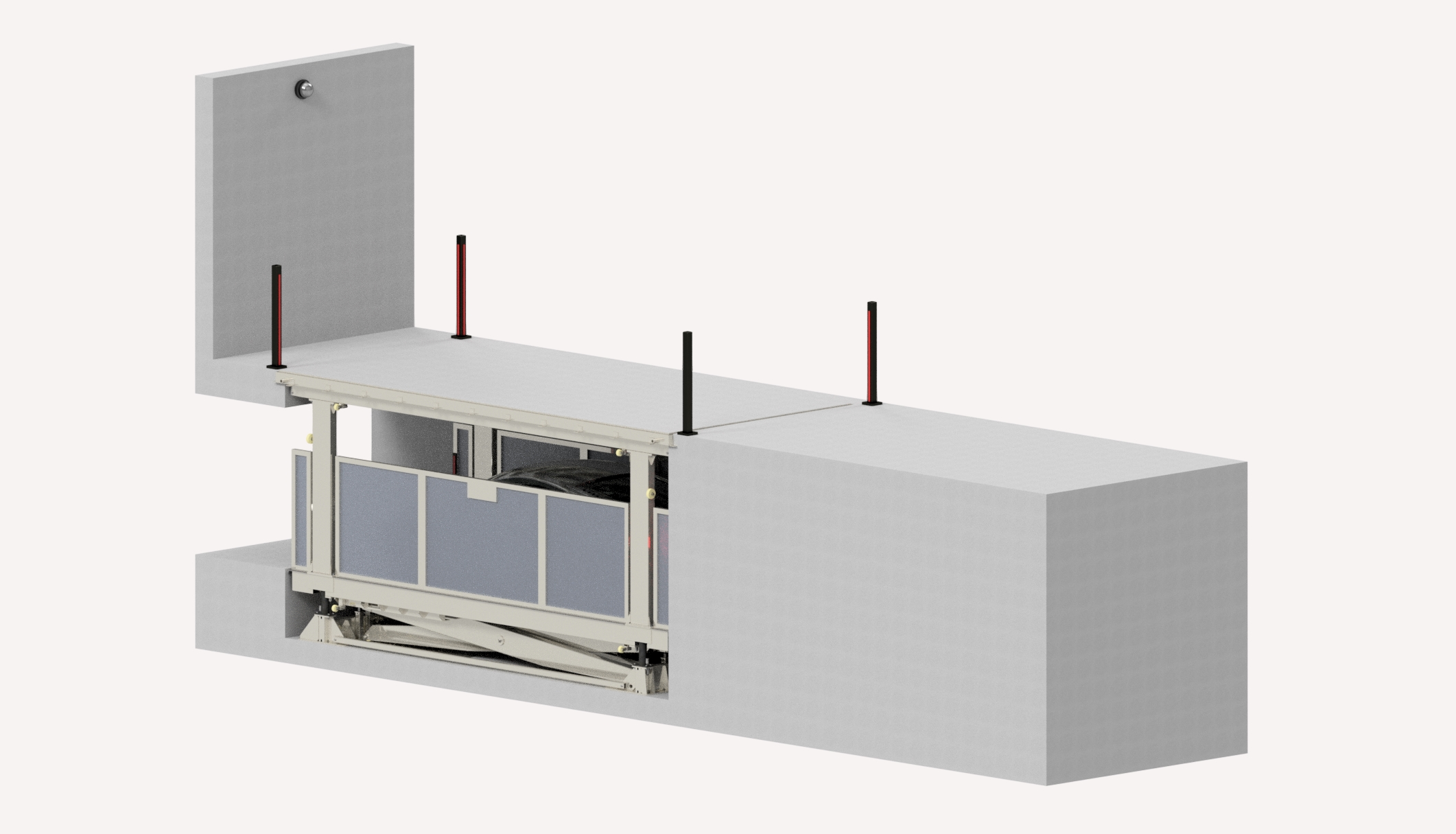 Fahrzeuglift RISER5P Autoaufzug absenkbar Swiss Park