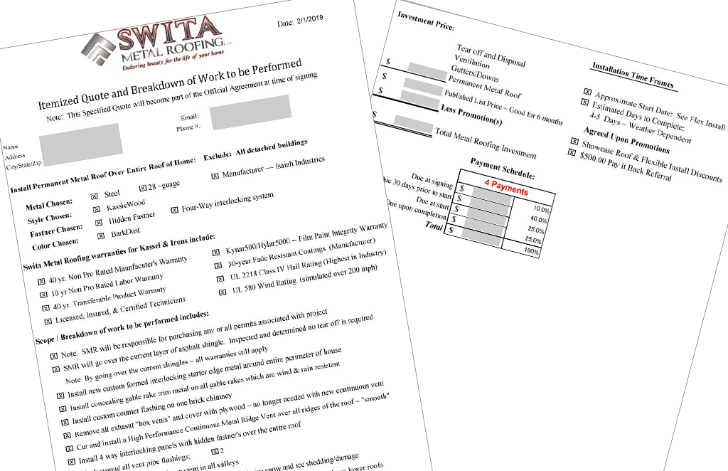 Free Roofing Cost Estimate From WI Experts Swita Metal Roofing