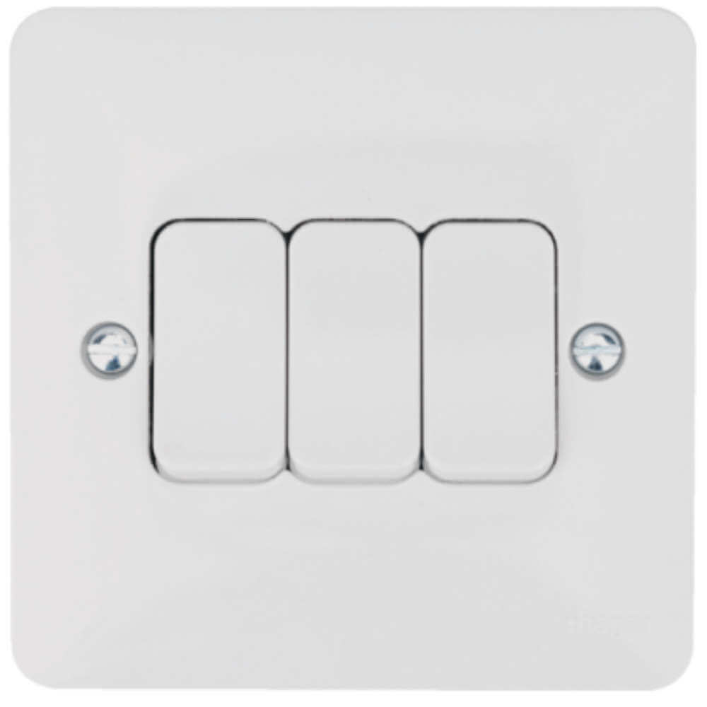 Buy WMPS32 Wall Switch 3G 2Way 10AX Hager • Switch Electrical Supplies Ltd