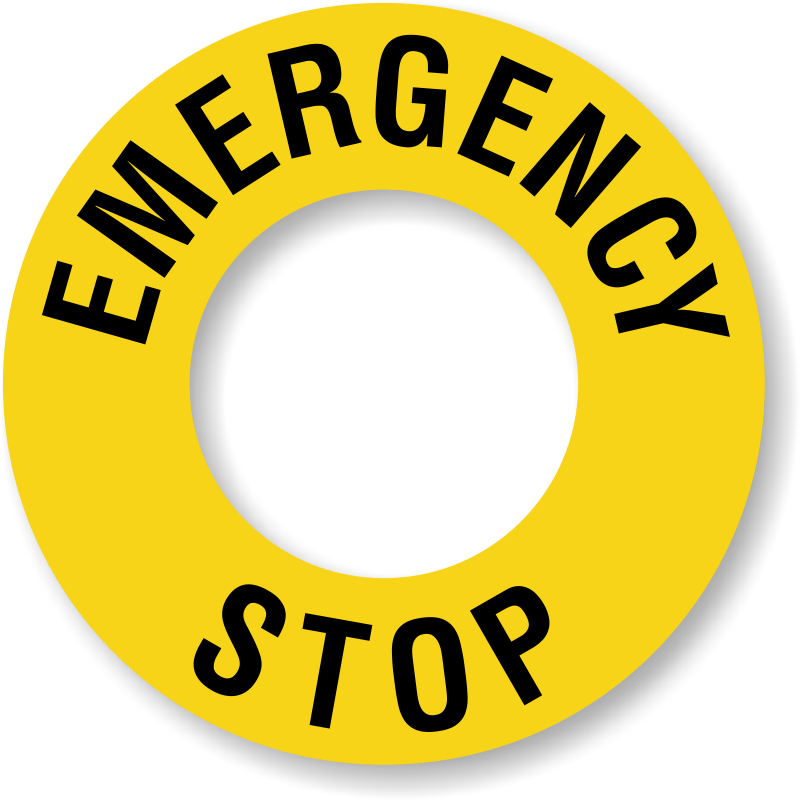 Emergency stop label