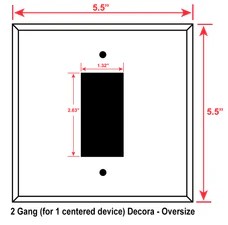 OVERSIZED Stainless Steel Switch Plate Cover, 2 Gang Jumbo Electrical