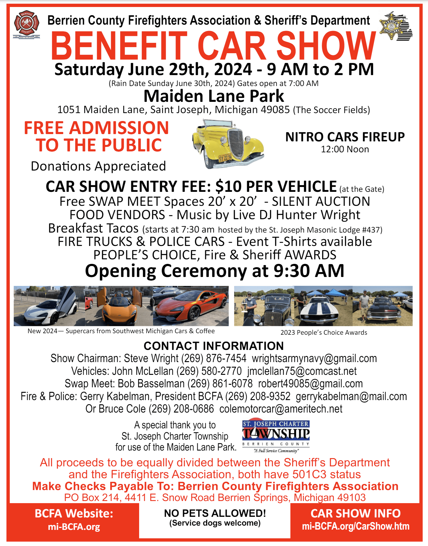 Benefit Car Show for the The Berrien County Firefights Association