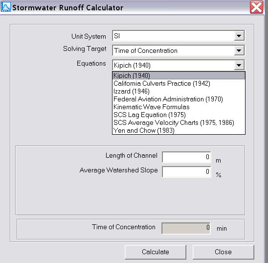 Time of Concentration Equations for InfoSWMM and H2OMap SWMM Blogs