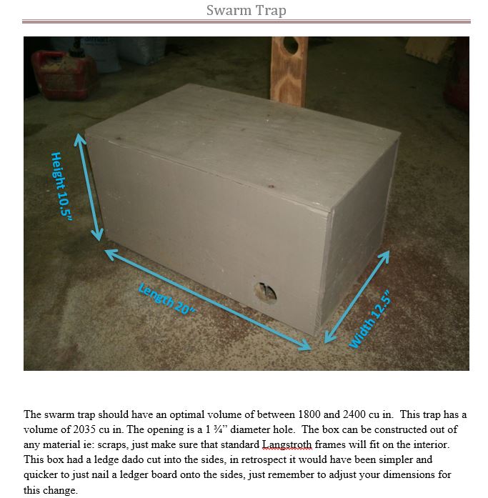 Swarm Trap plans Southwest Mississippi Beekeepers Association
