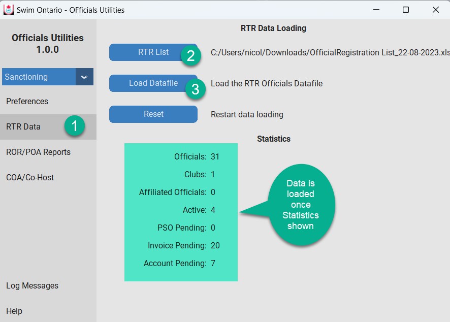 Loading RTR Data — SWON Analyzer documentation