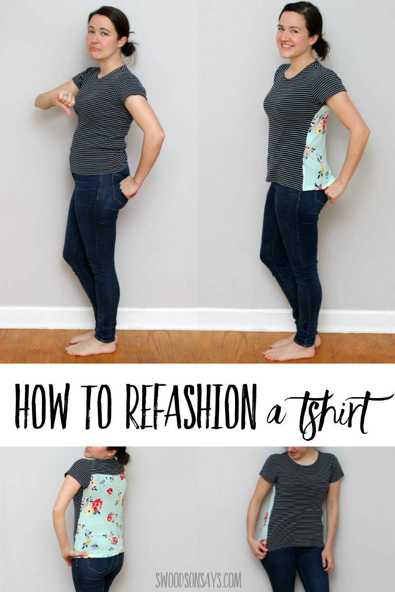 How to make a t shirt bigger with a back panel Swoodson Says