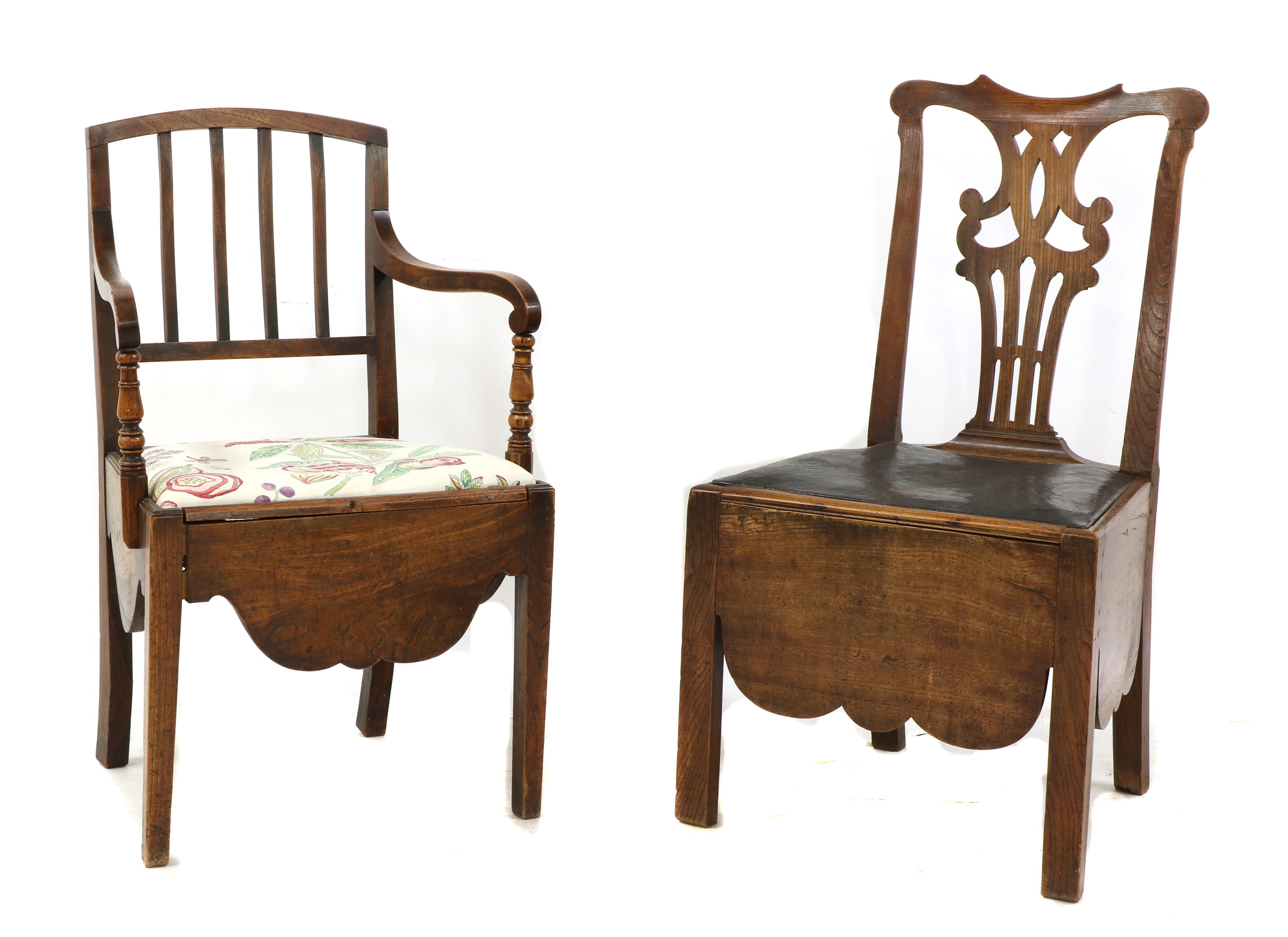 Lot 293 Two commode chairs,