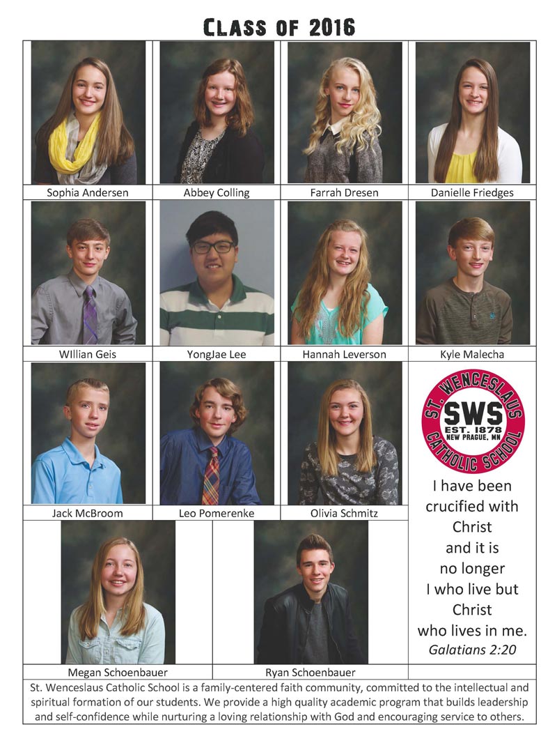 Class of 2016 St. Wenceslaus Catholic School