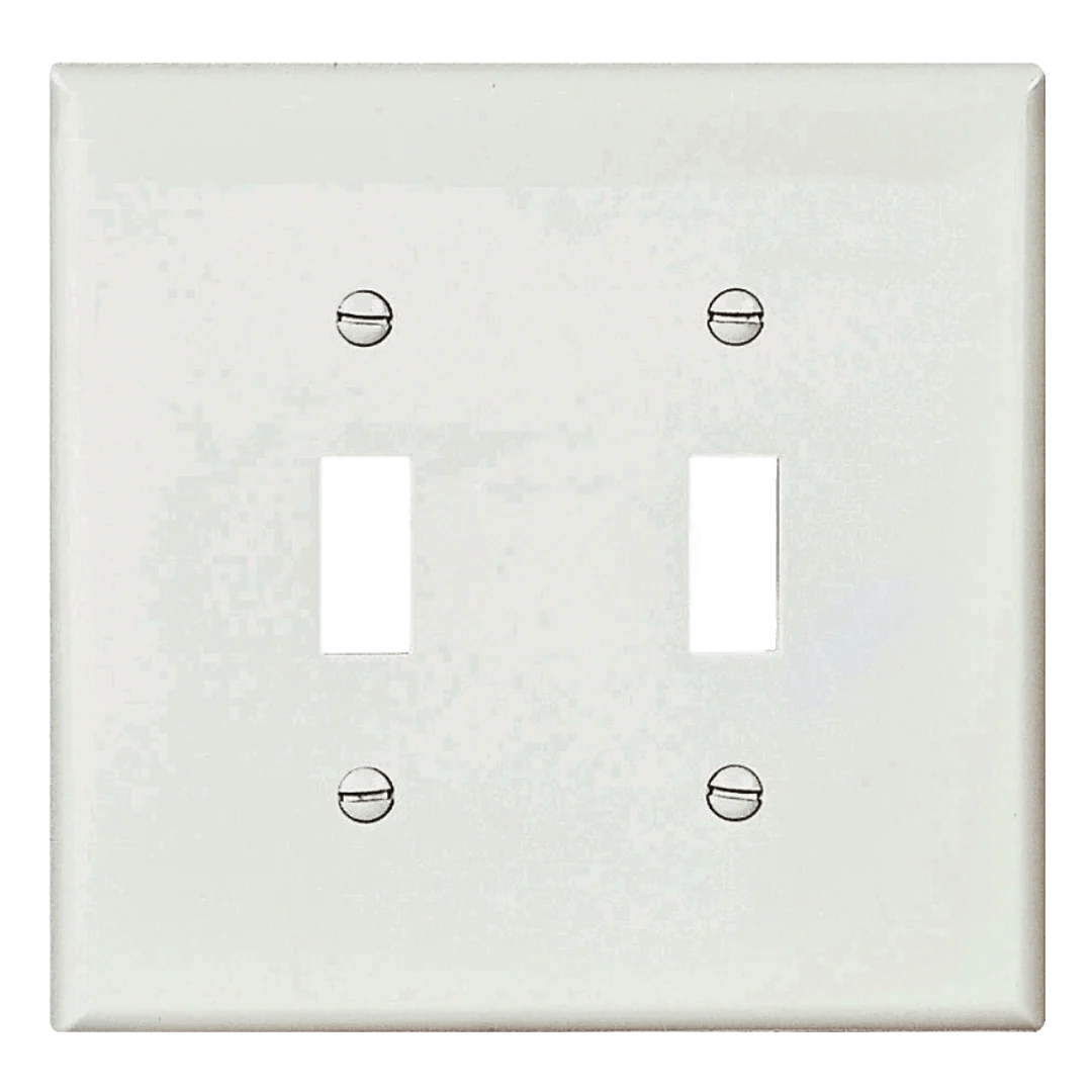 Wall Plate 2 Gang Toggle Poly White Statewide Supply
