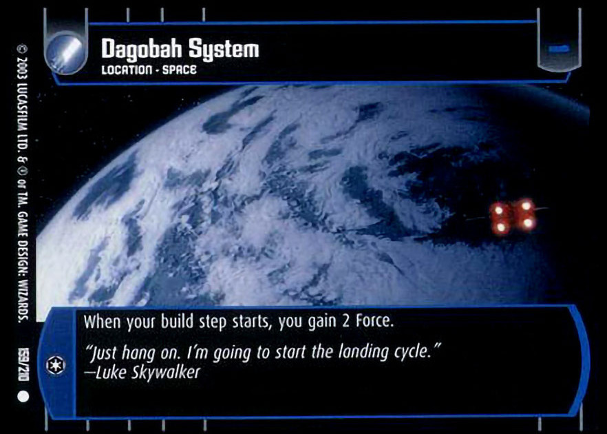 Dagobah System Card Star Wars Trading Card Game