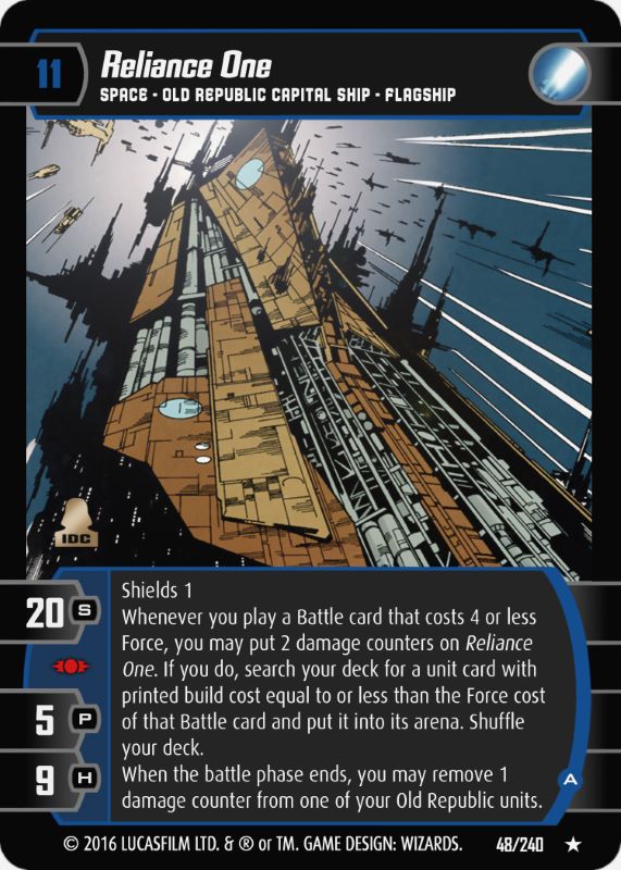 Reliance One (A) Card Star Wars Trading Card Game