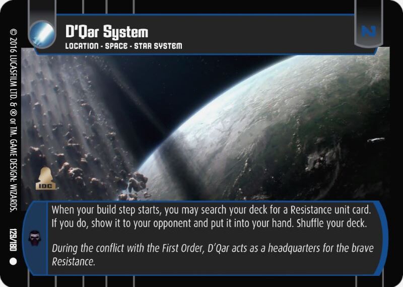 D'Qar System Card Star Wars Trading Card Game