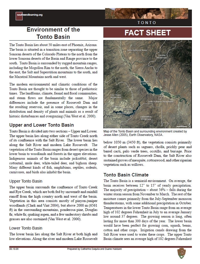 Tonto Basin Environment American Southwest Virtual Museum