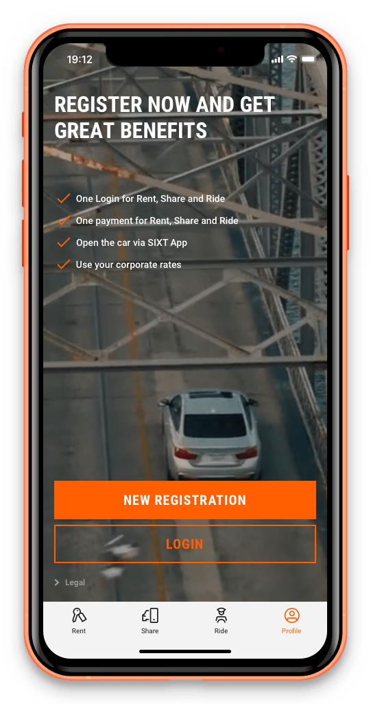 SIXT App Rent. Share. Ride