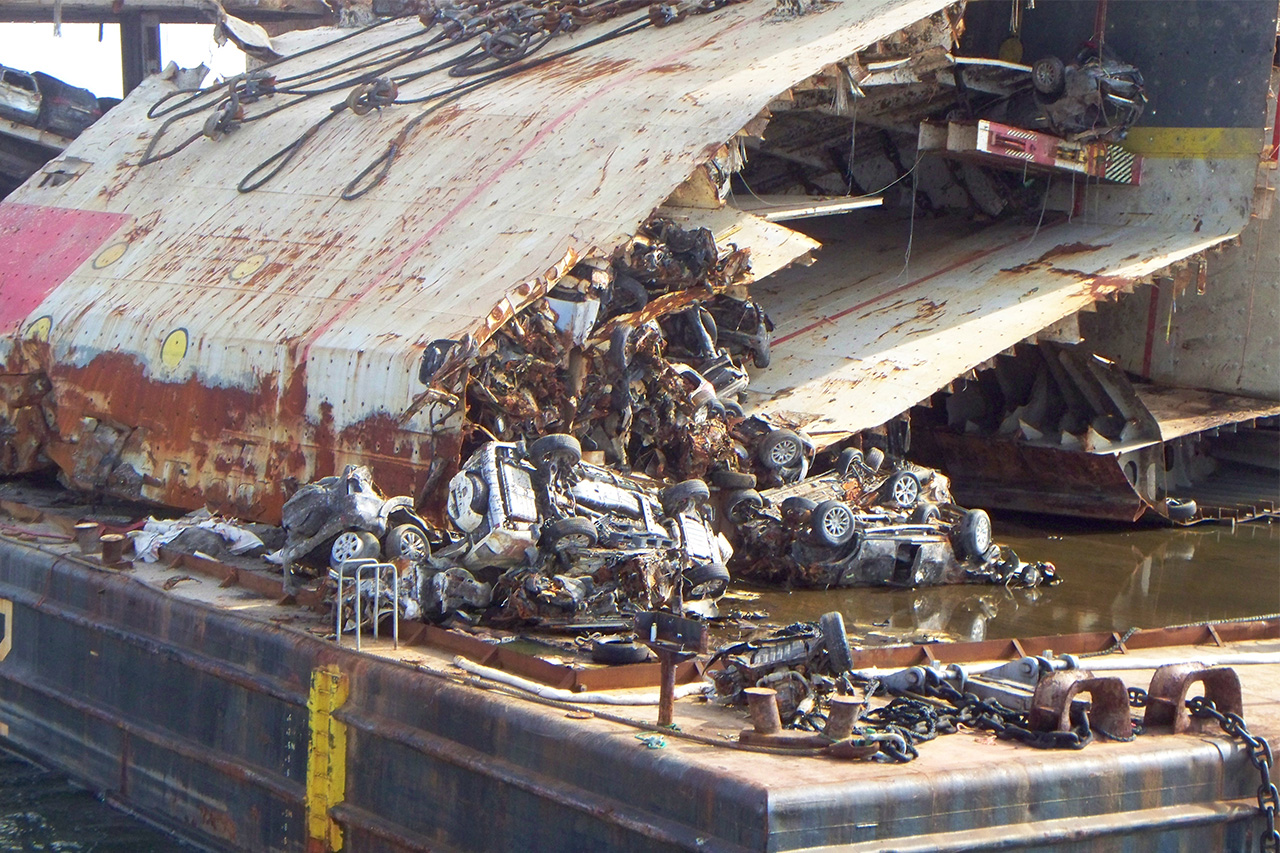 Sunken Ship Containing 1,400 Cars Pulled From The Ocean Floor!
