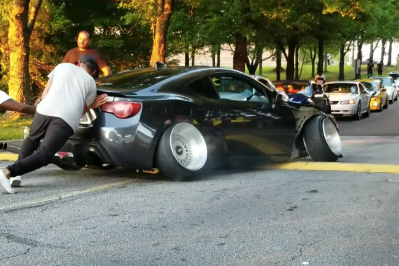 Lowered Car Stuck On Speed Bump
