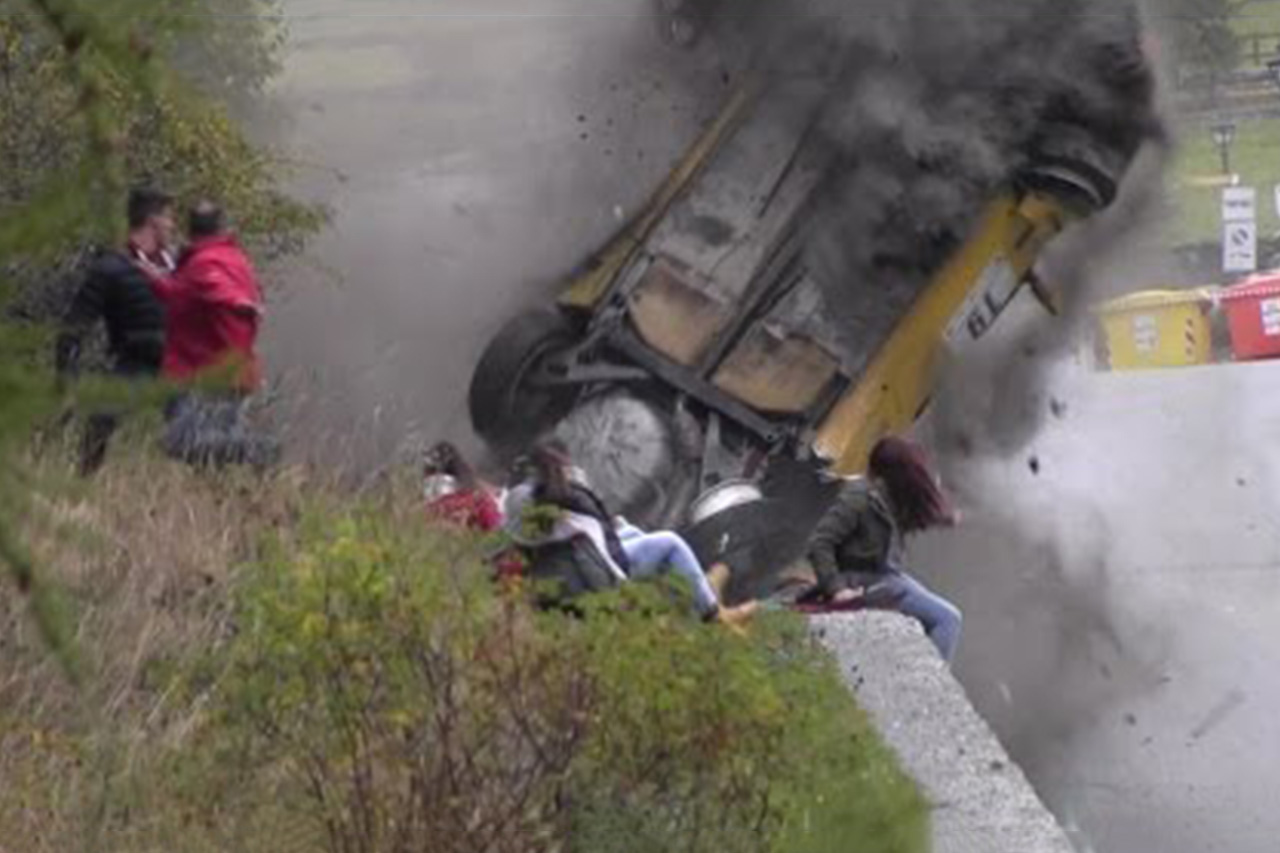 Watch This Rally Car Come Inches From Spectators In Crash