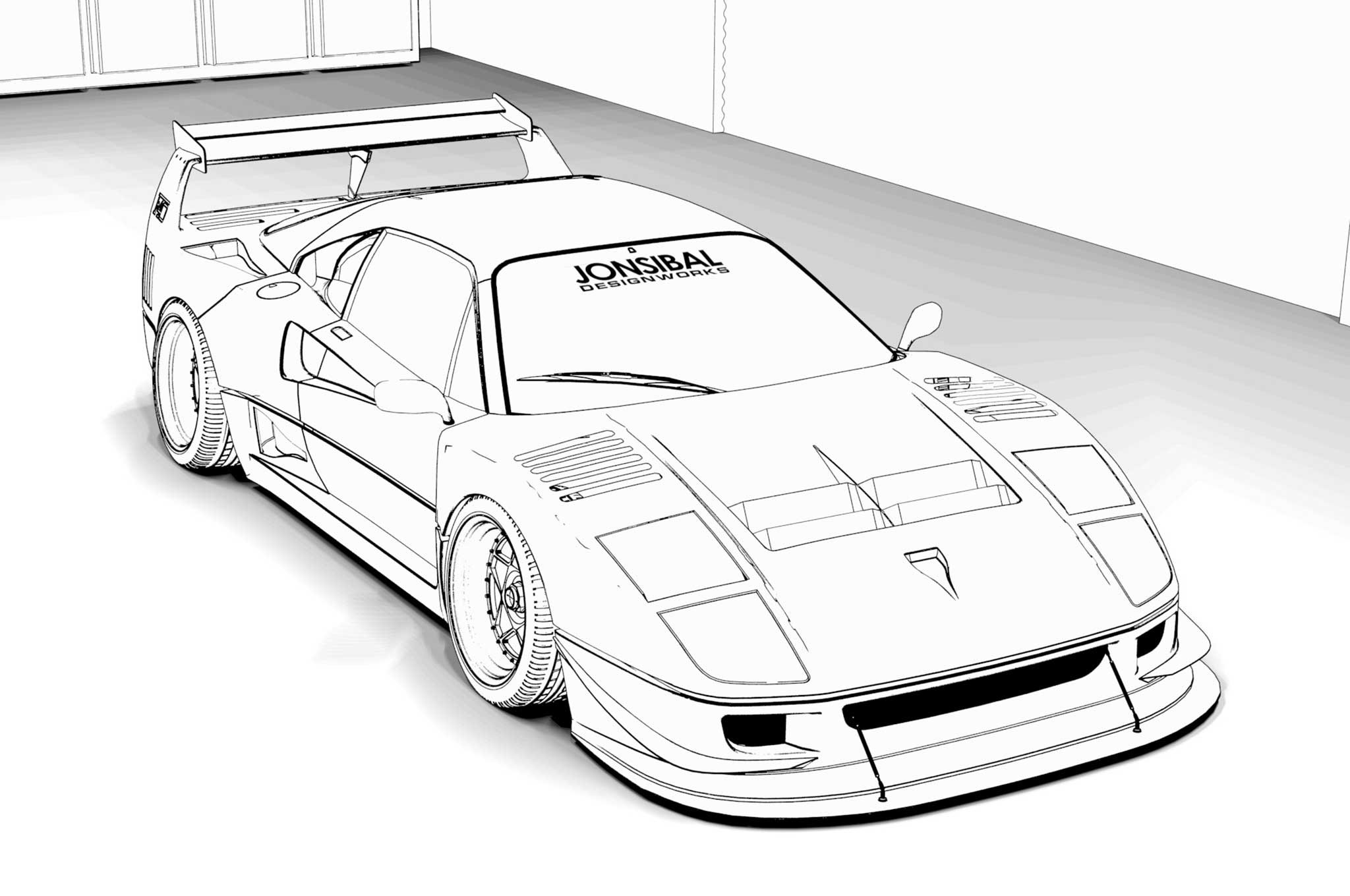 Free Car Colouring Pages Downloads Of Ferrari F40, Toyota Supra