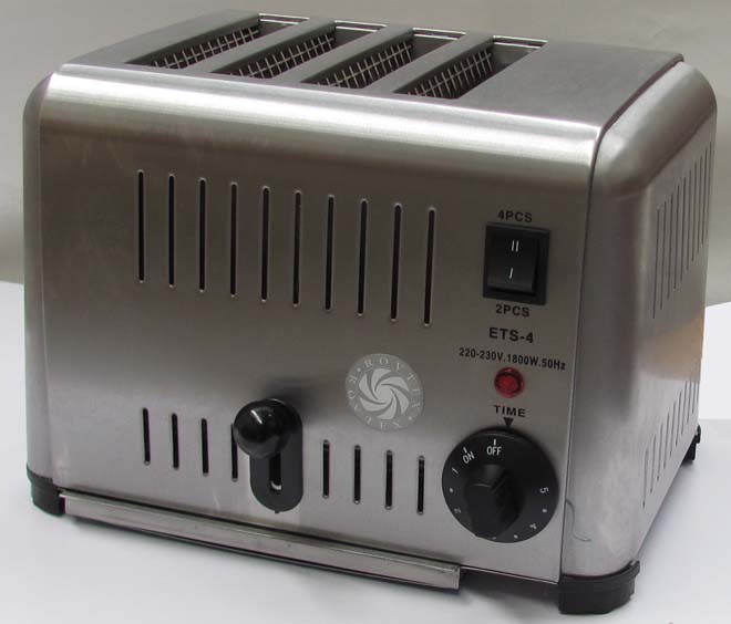 Commercial Stainless Steel Toaster with Four Slots