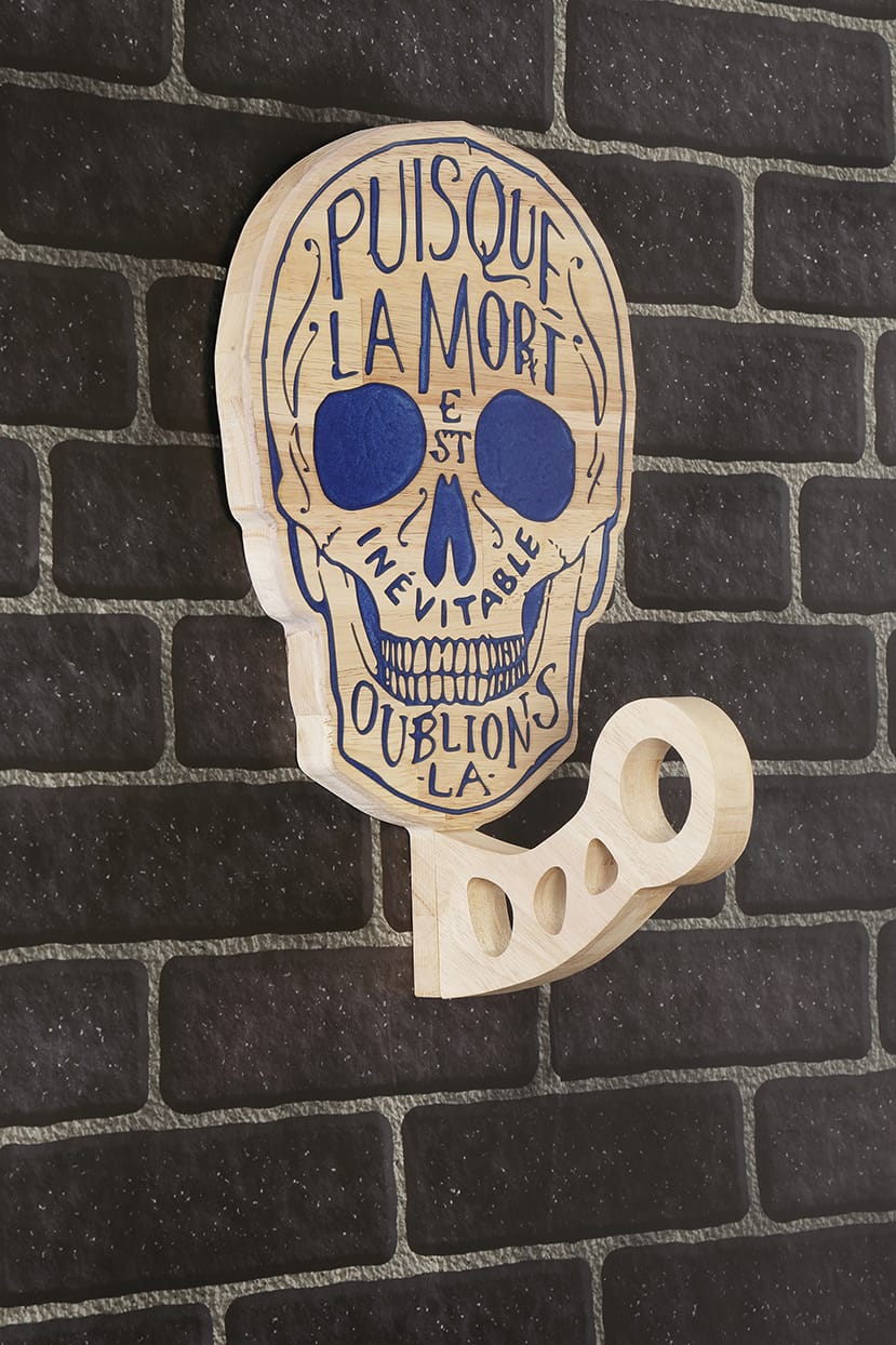 Support Tête de mort en bois Syma Design