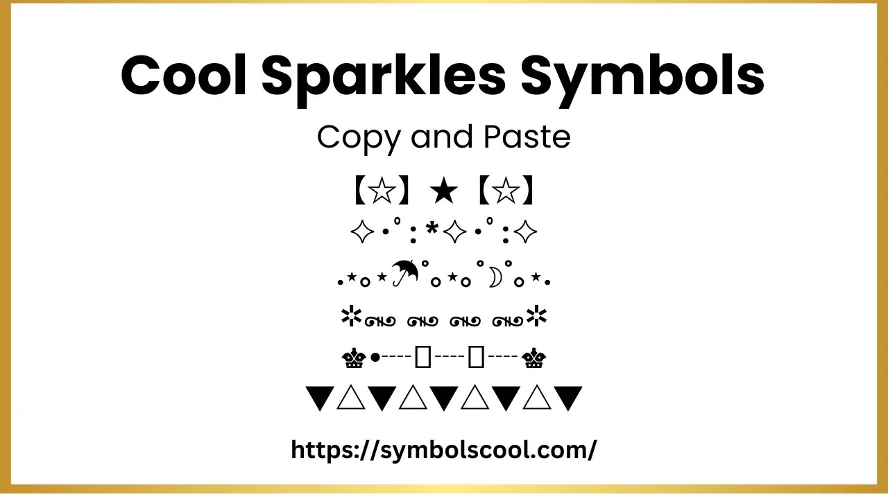 Cool Sparkles Symbols Copy and Paste