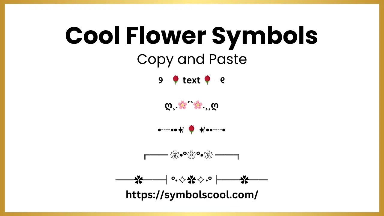 Unique Cool Flower Symbols Copy and Paste