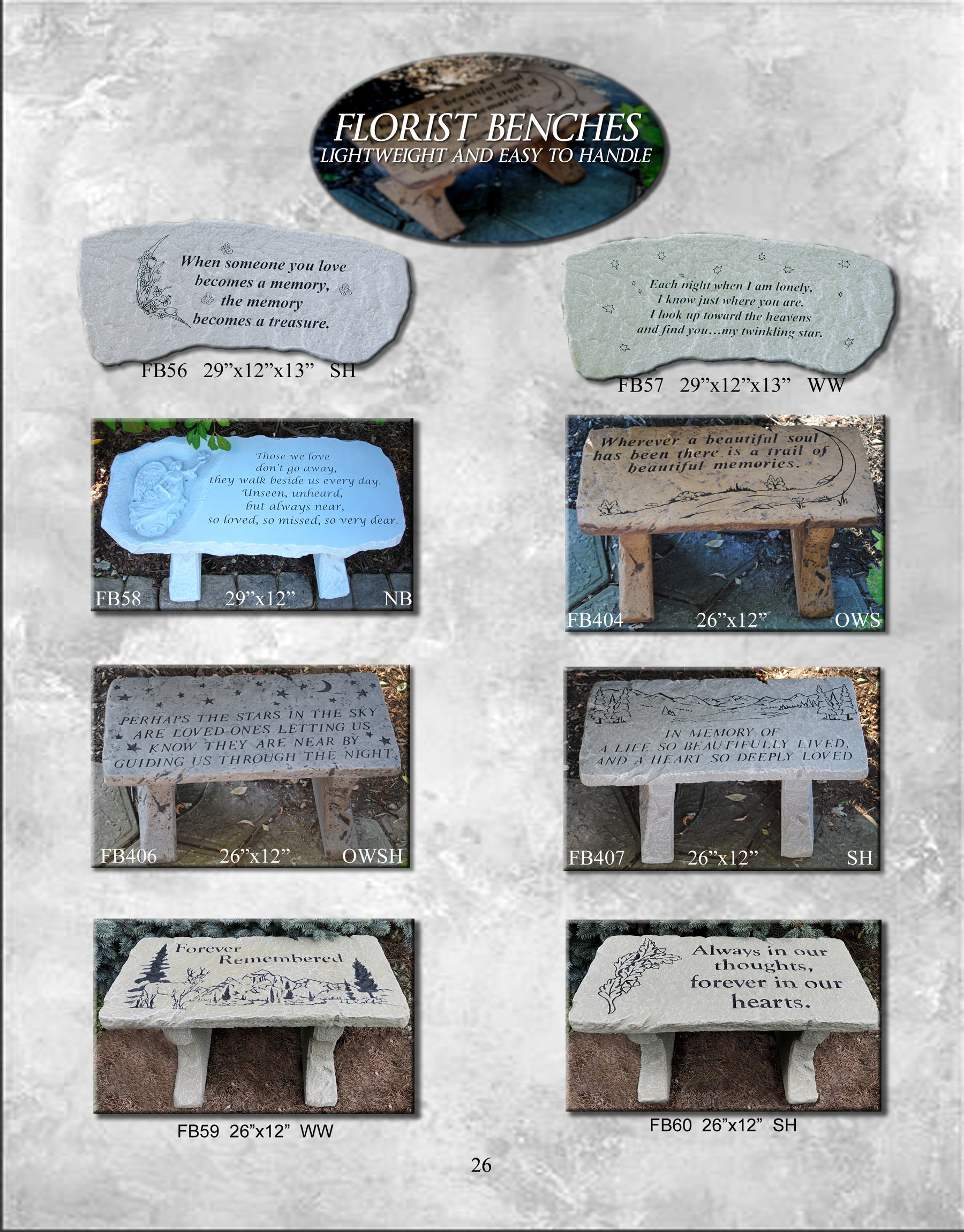 Sympathy Plaques, Memorial Stones, Memorial Plaques