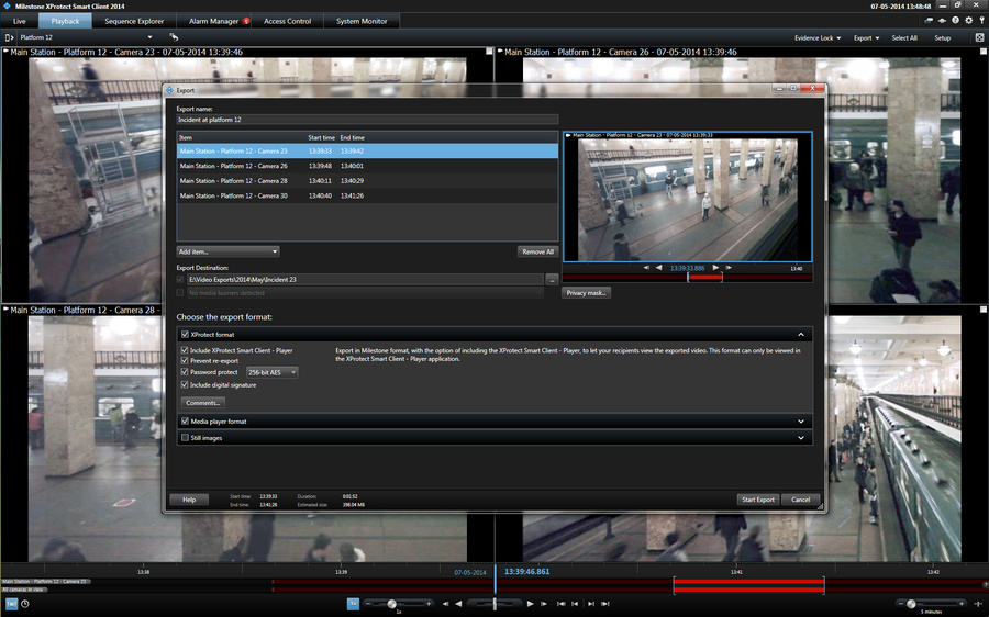 Milestone Xprotect Smart Client 2013 Export Evidence