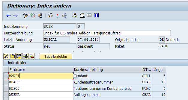 Beispiel Fertigungsauftrag