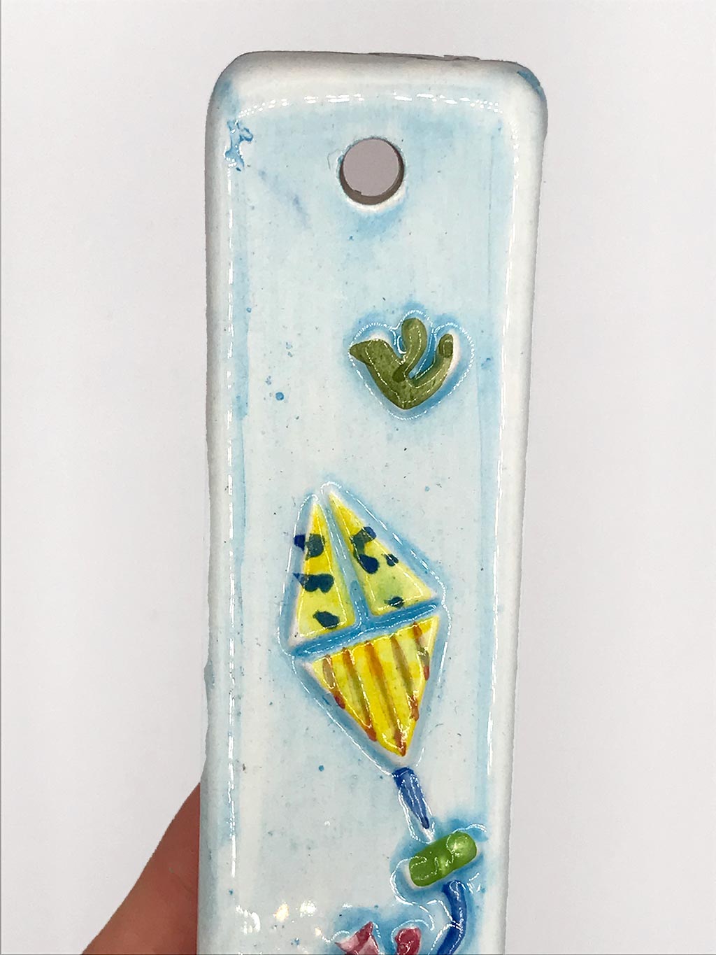 CERAMIC KITE MEZUZAH Hebrew Congregation of St. Thomas, Virgin Islands