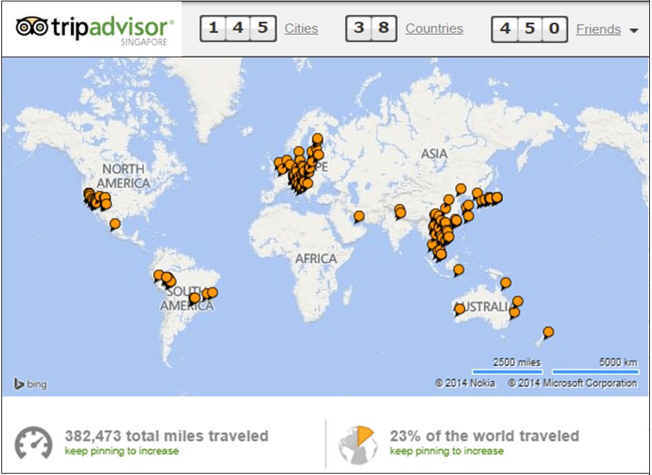 Cities I've Visited map Tripadvisor Support Forum