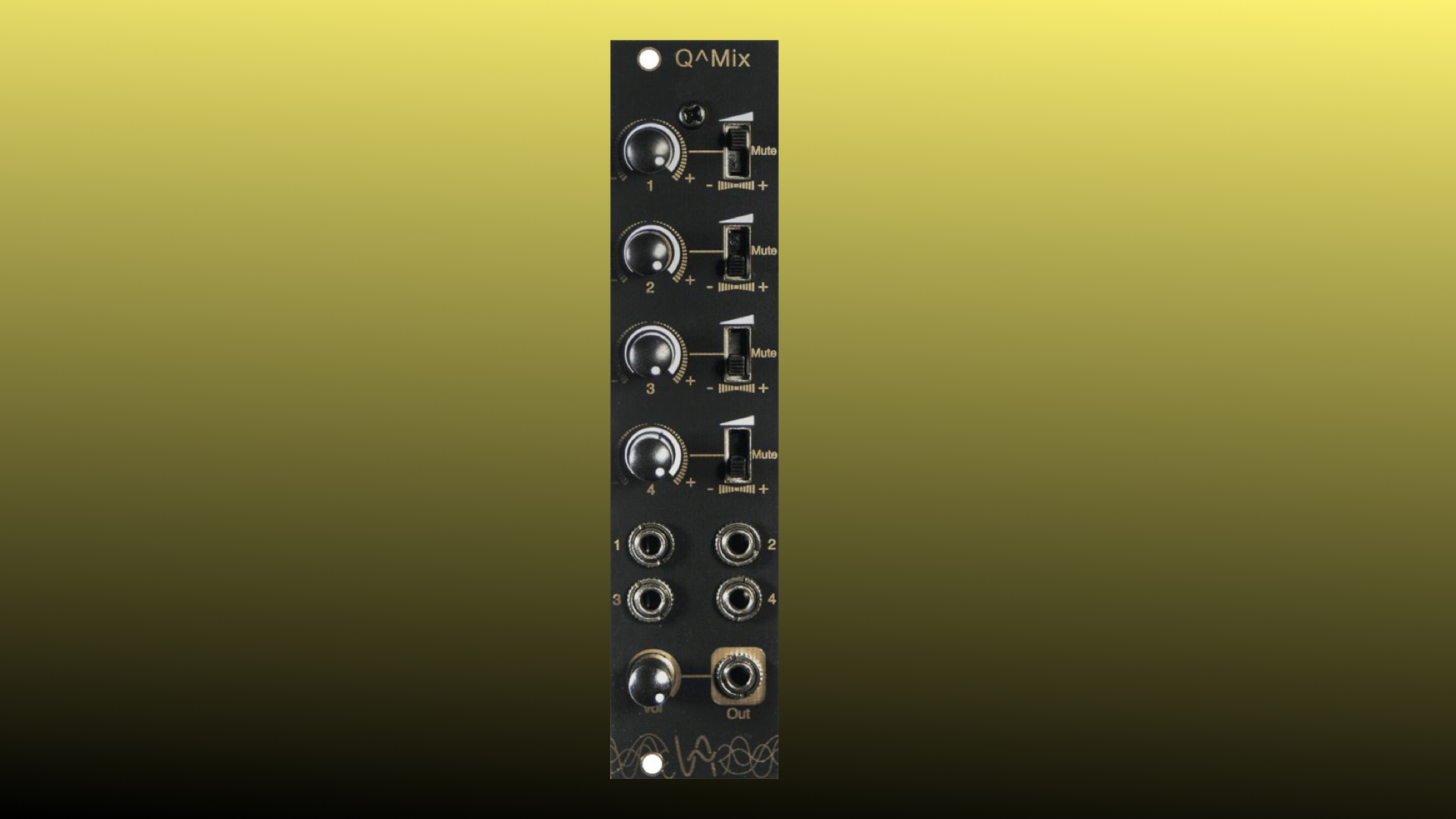 VoicAs Q^Mix, clever 4channel polarising audio/CV mixer for Eurorack