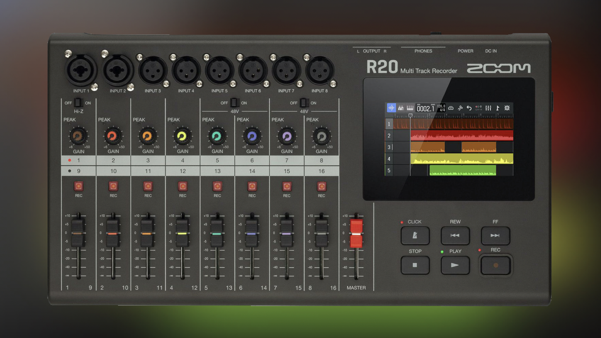 Zoom R20, new 16track portable multitrack recorder
