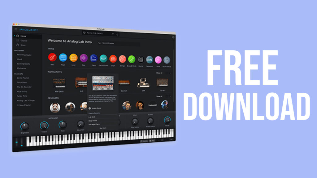 Get Arturia Analog Lab Intro plugin with 500 synth sounds for FREE