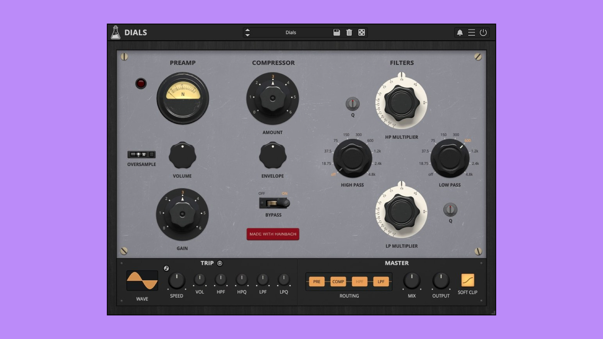 AudioThing Dials, Hainbach's test equipment channel strip as a plugin