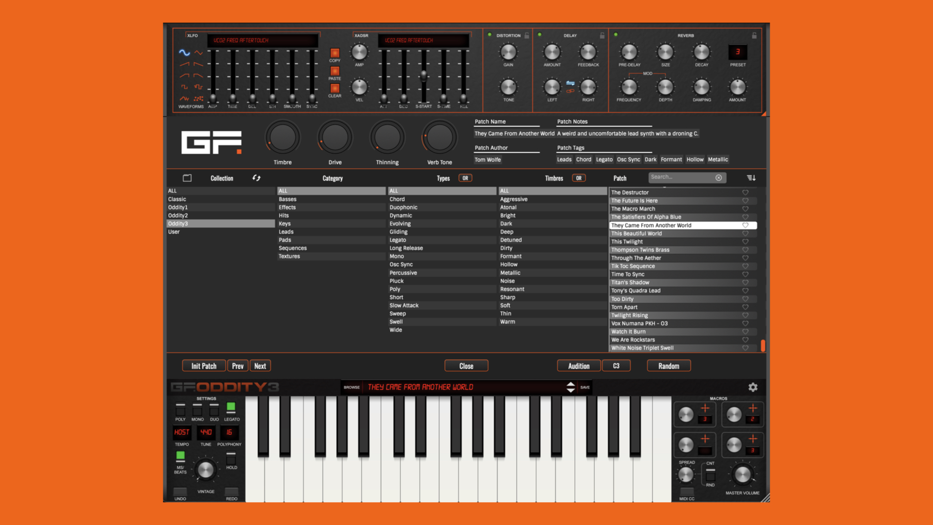 Gforce Software Oddity 3, Dave Spiers' ARP Odyssey emulation gets a