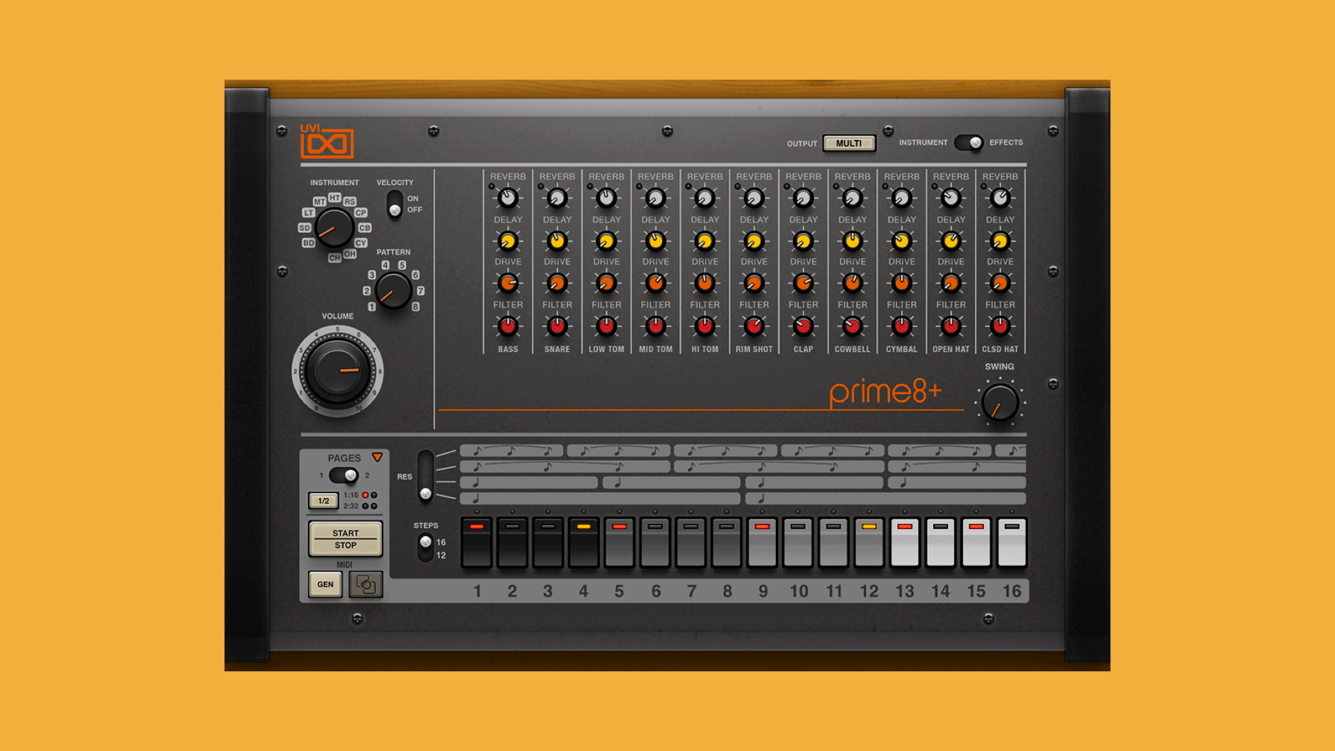 UVI Prime 8+, samplebased 808 drum machine plugin FREE for limited time