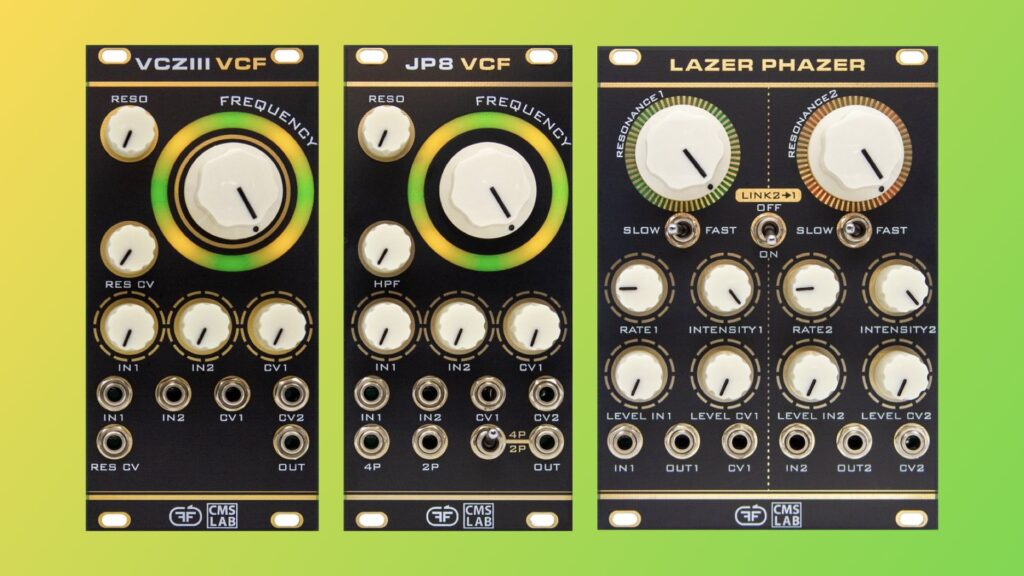 Feedback CMSLab, Lazer Phazer stereo phaser and VCS3 & Jupiter 8