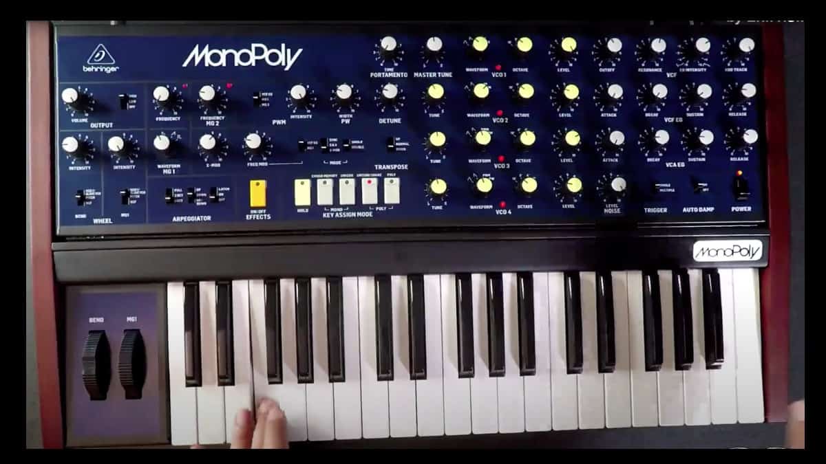 The Behringer MonoPoly 4-Voice Analog Synth Video Review and Demo