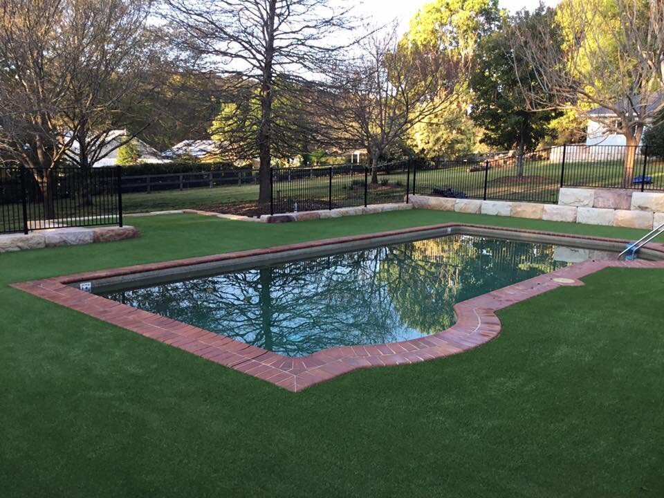 Synthetic grass pool surround Synthatech Australia