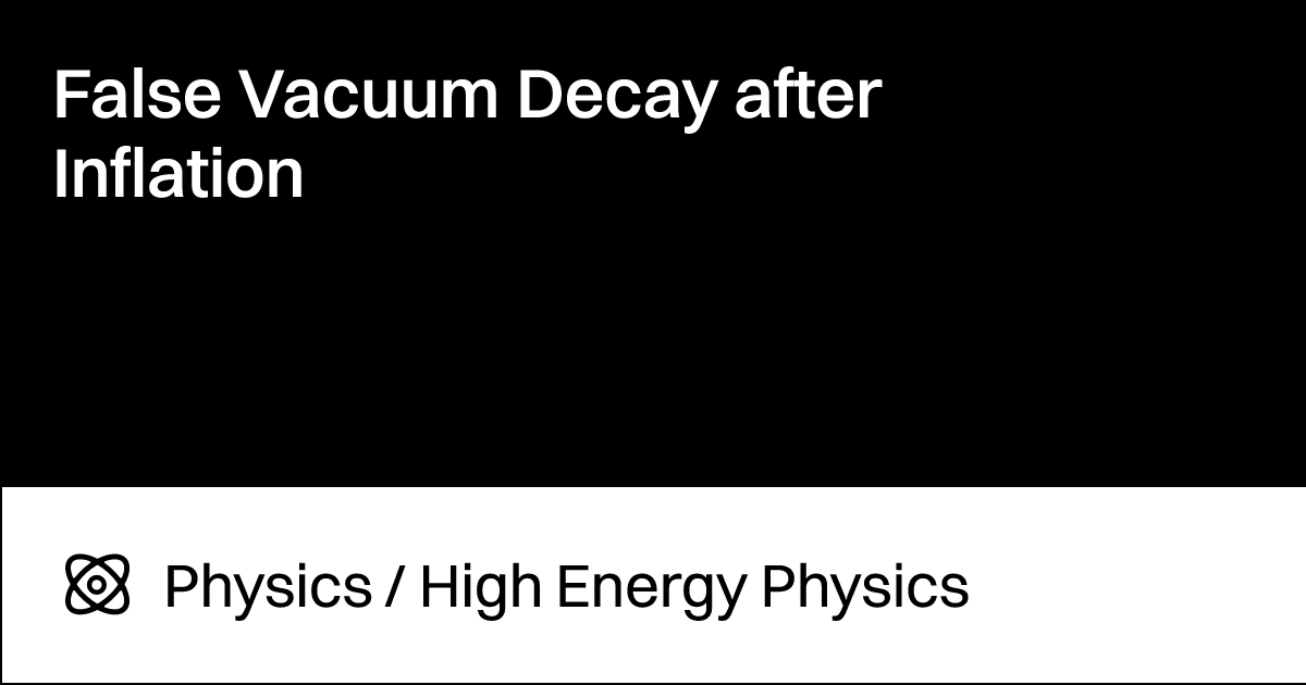 False Vacuum Decay after Inflation