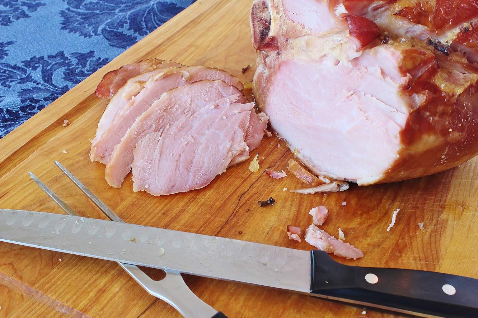Baked Glazed City Ham Syrup and Biscuits