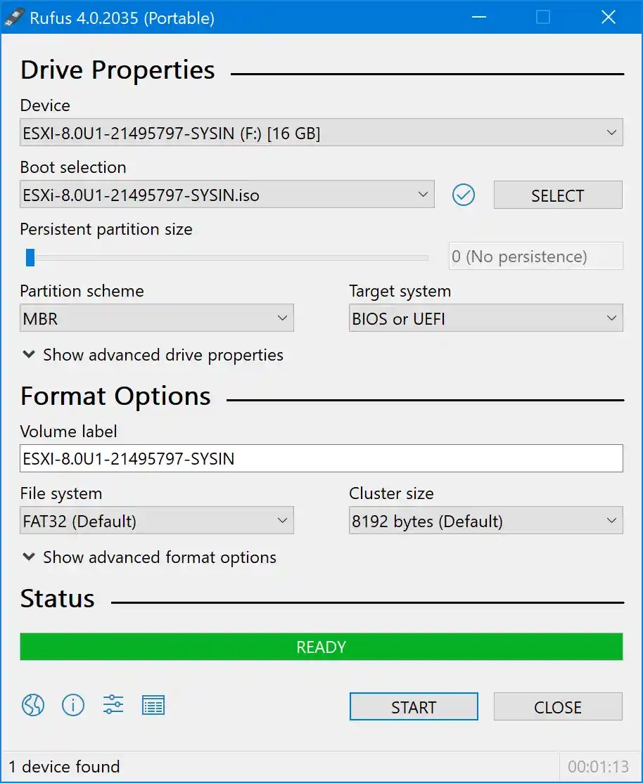 如何创建可引导的 ESXi USB 安装介质 (macOS, Linux, Windows) sysin SYStem INside