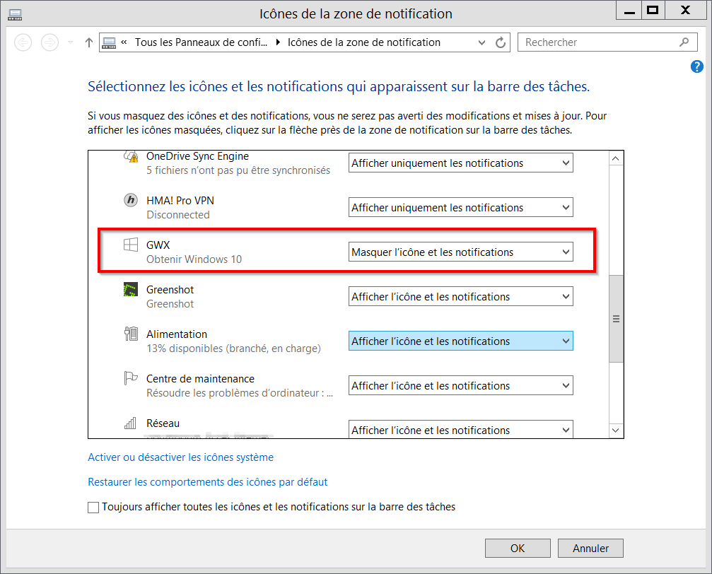 Comment supprimer l'icône 'Obtenir Windows 10'